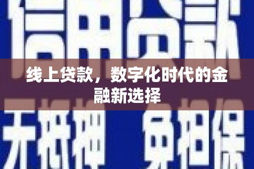 鄯善线上贷款，数字化时代的金融新选择