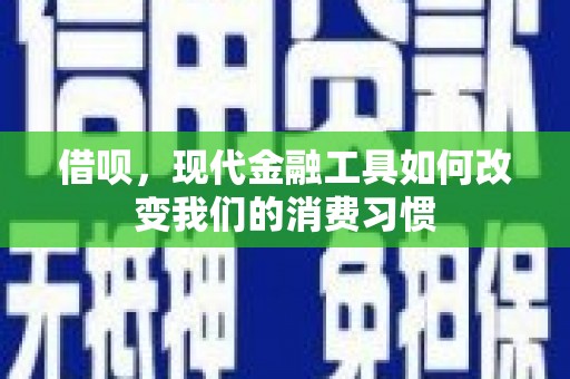 西陵借呗，现代金融工具如何改变我们的消费习惯