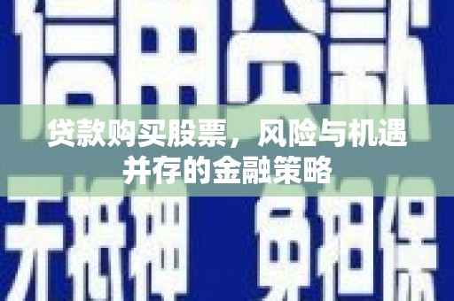 月湖贷款购买股票，风险与机遇并存的金融策略